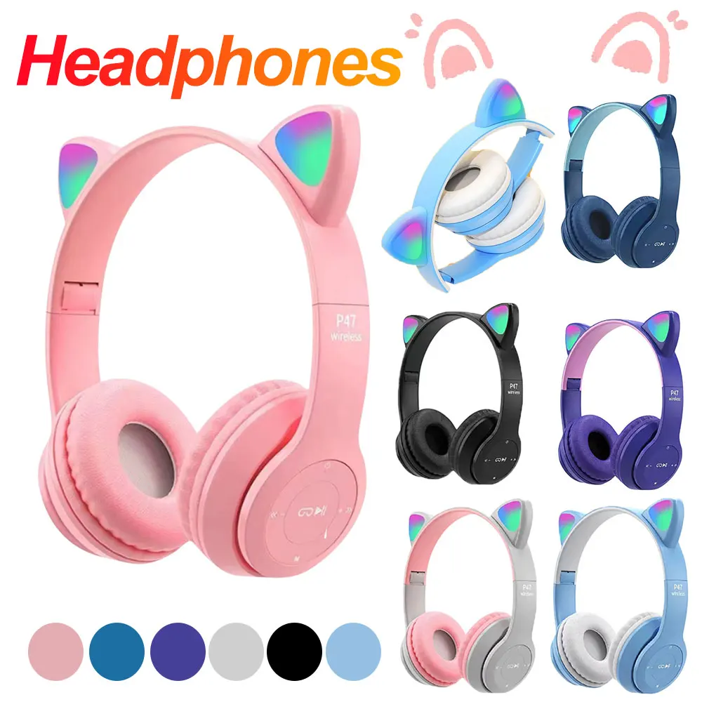 Cat Ear Bluetooth Headset Led - Knipperende LED Leuke Kat Oren Hoofdtelefoon
