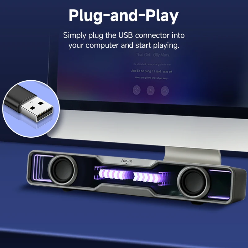 Rgb Computer Soundbar For Pc - Edifier QS30 computerluidsprekers, mini-soundbar, USB-luidsprekers met