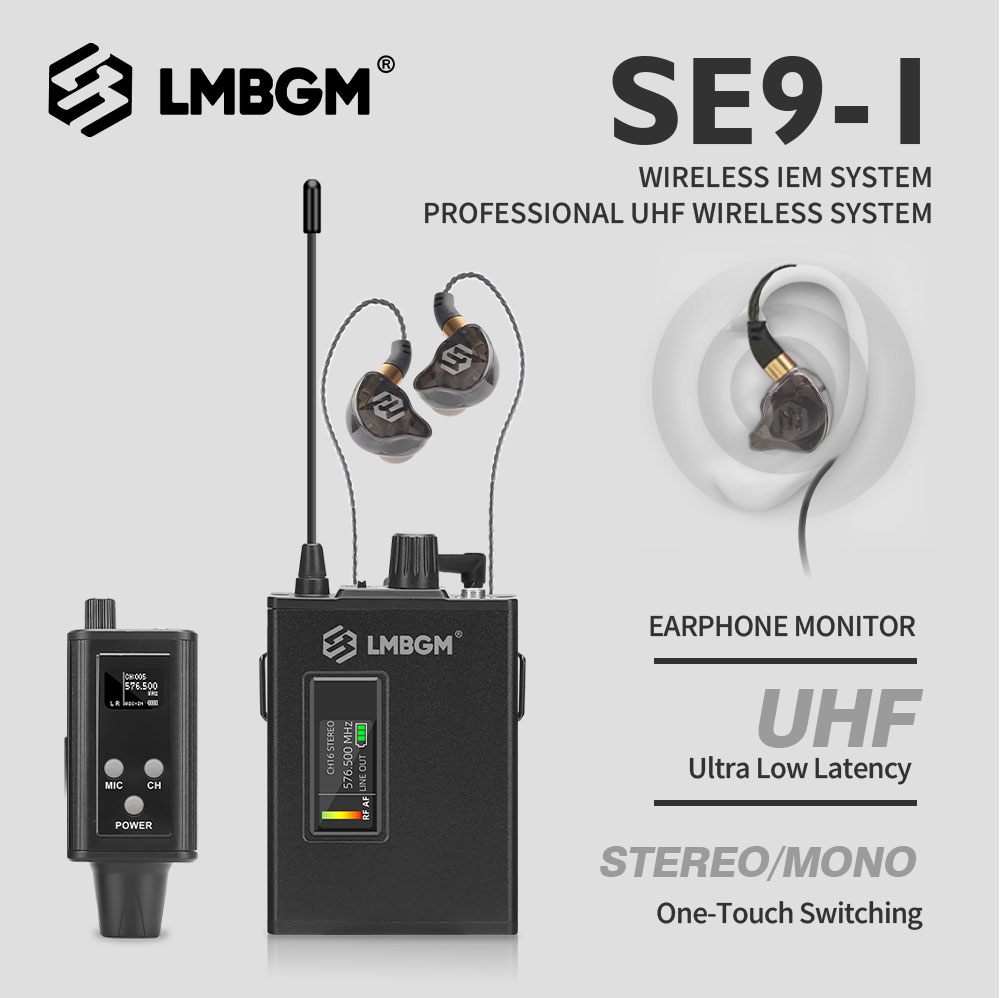 In Ear Monitors For Singers - LMBGM SE9 UHF Draadloos In-Ear Monitor