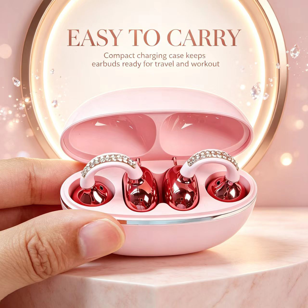 Rhinestone Open Ear Clip Draad - Open Ear Air Conduction Headphones recensie en prijs