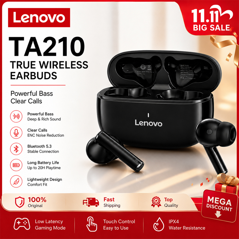 Lenovo TA210 Bluetooth Draadlo - Anc Wireless Over Ear Headphones recensie en prijs